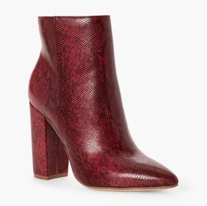 Never Worn Just Fab Red Snake Skin Bootie